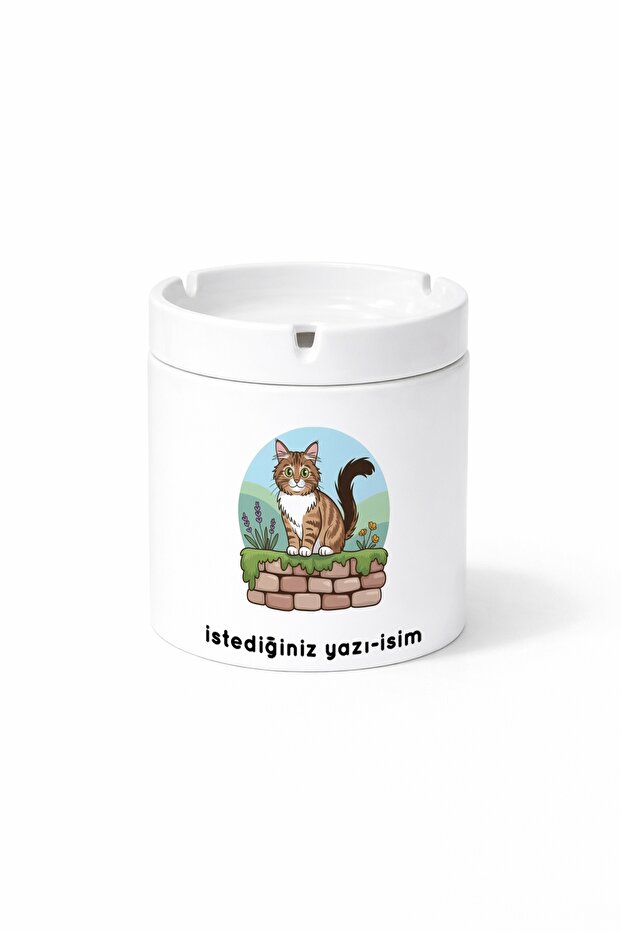 Animal Manx Cat Tailless Cat Double Sided Printed Ashtray Ashtray Gift
