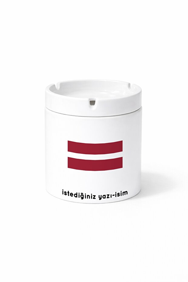 Country Lv Latvia Latvia Flag Flag Double Sided Printed Ashtray Ashtray Gift