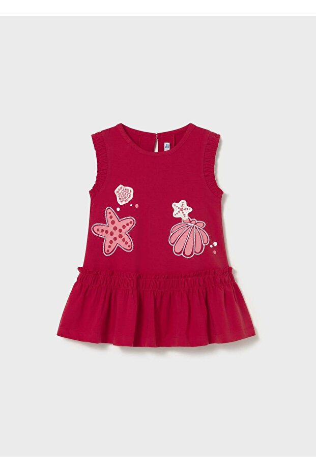 Baby Girl Combed Cotton Dress Red