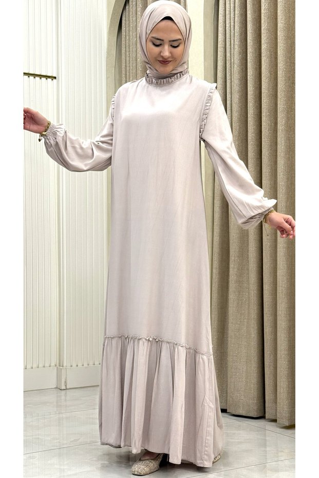 100% Cotton Viscose Tesettür Star Dress