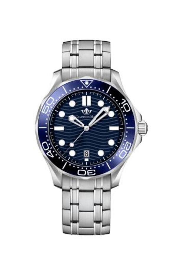 Men's watch, silver strap, blue dial