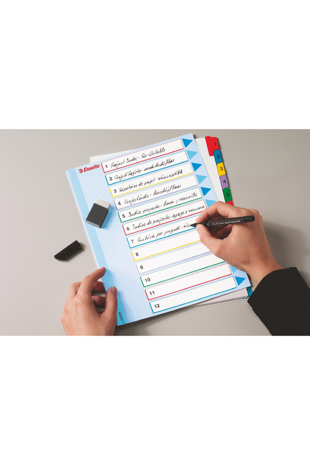 Separatoare index din plastic 1-12, rescriptibile - 2