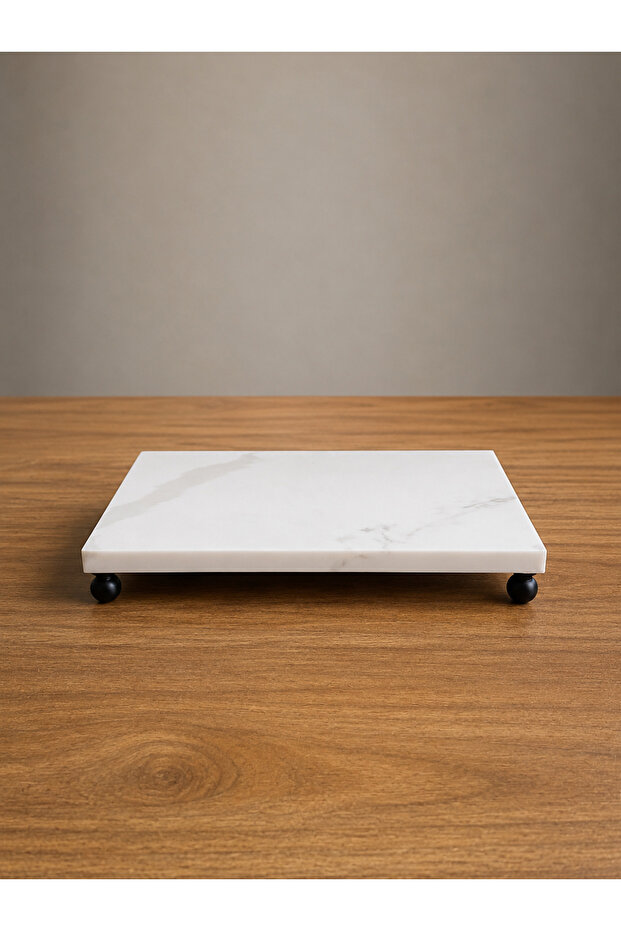 Footed Marble Presentation Tray and Oil Dish Base – 25X15 cm Rectangular Marble Tray