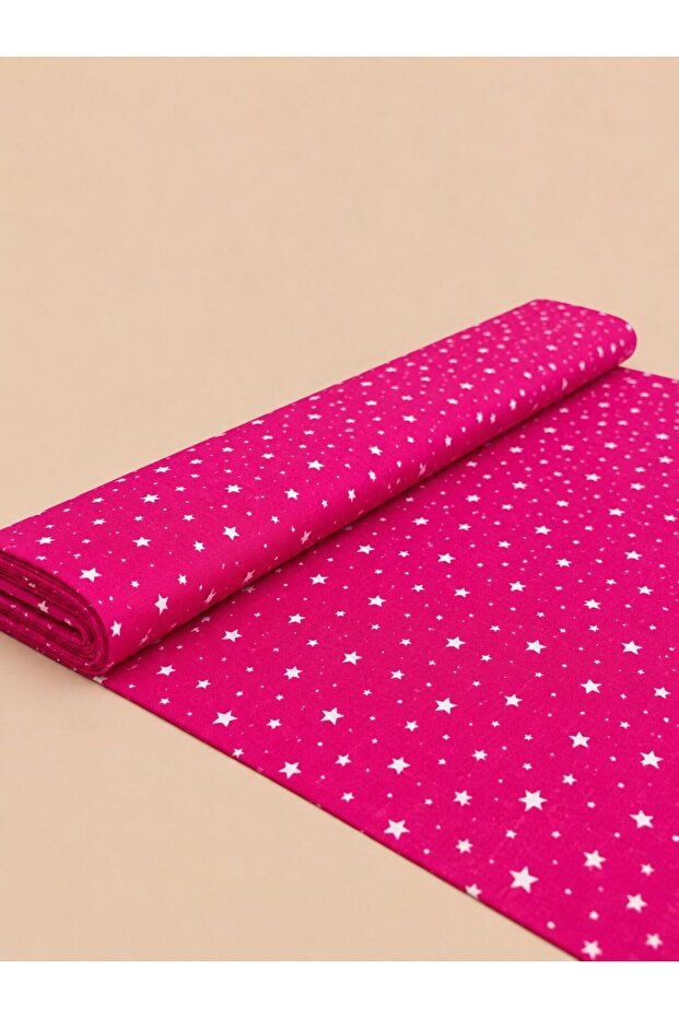 100% Cotton Patterned Poplin Fabric - Star Pattern - (50X170)