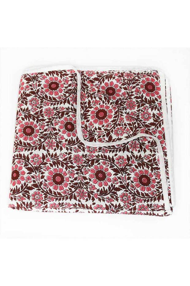 Baby Dohar – Brown and Pink Floral Pattern