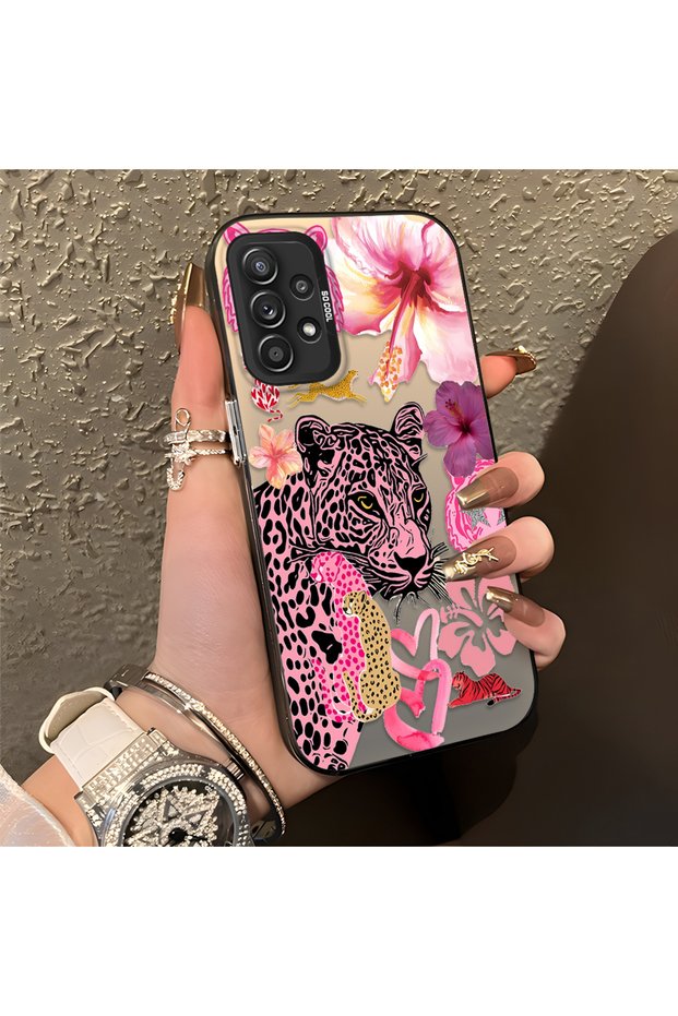 Samsung Galaxy A52S 5g Compatible Silicone Edge Hard Back Case Couple Phone Case Leopard Pattern
