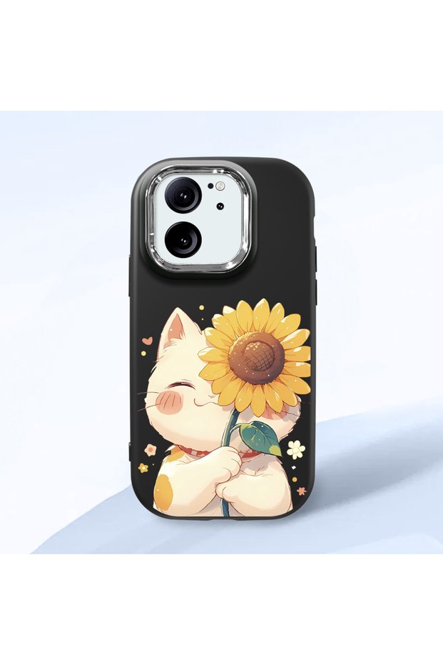 Mi 13t Compatible Case Camera Protector Black Silicone Couple Phone Case Cat Pattern