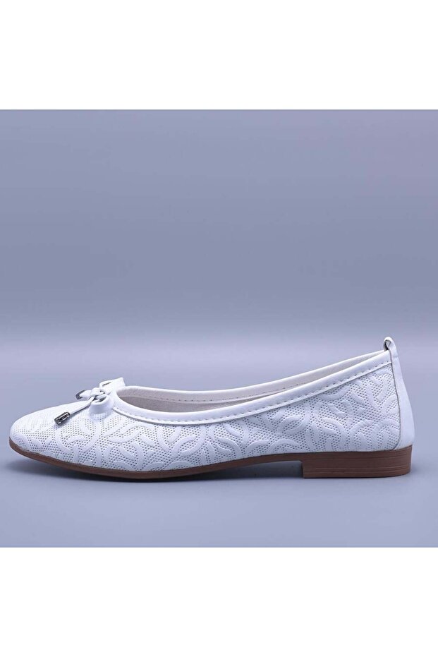 Katrik Women's Printed Leather Ballerinas