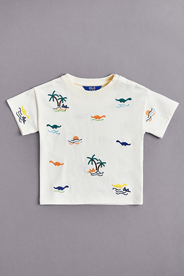 Printed T-Shirt with Crew Neck and Short Sleeves