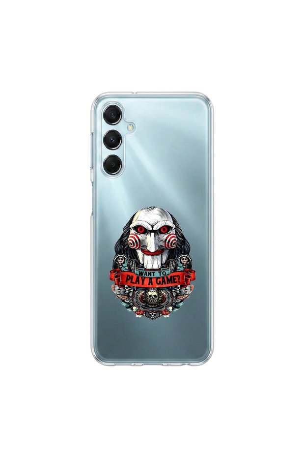 Samsung Galaxy M34 Compatible Horror 7 Design Transparent Case