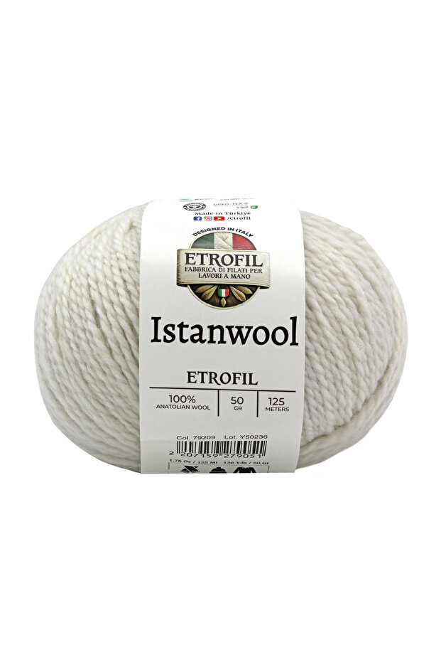 Istanwool Knitting Yarn Ice Gray 100% Turkish Wool 50g 125m (79209)