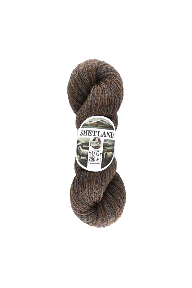 Shetland Knitting Yarn Earth Brown 100% Shetland Wool 50g 280m (77194)