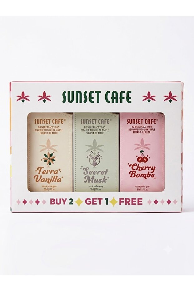 عطر Sunset Café EDP: عبوة ترويجية 50 مل (2+1 مجانًا) - تشكيلة متنوعة