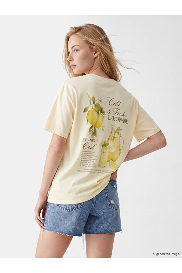 Esvab • Modern & Distinctive Zero Roba Collar Printed Women's T-Shirt