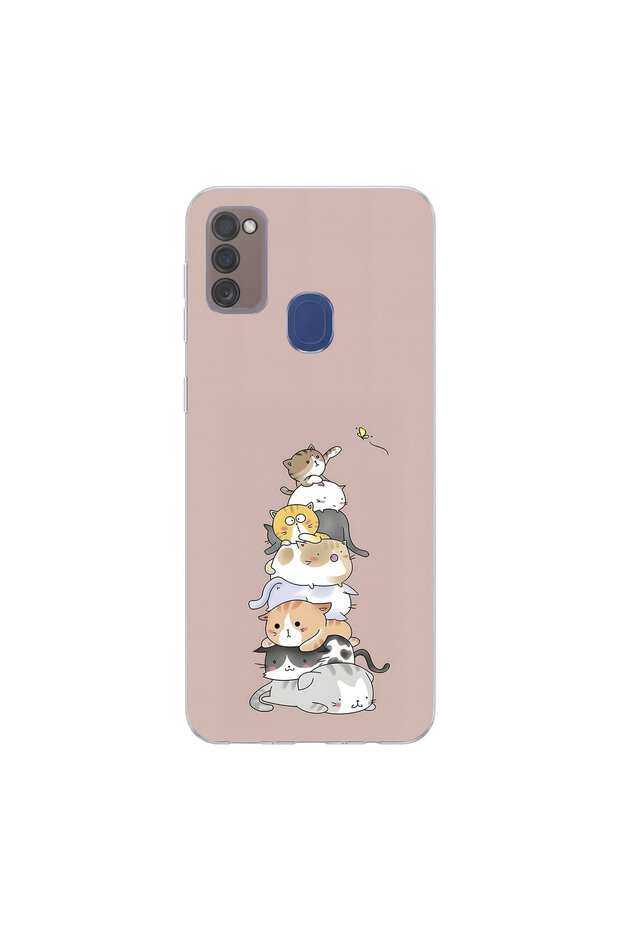 Samsung Galaxy M30S Compatible Kedişler 1 Design Transparent Case
