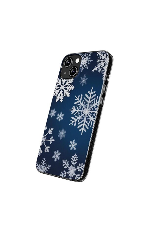 Case compatible with Apple iPhone 13 Mini Silicone Gel Tpu Snowflake Pattern - 3