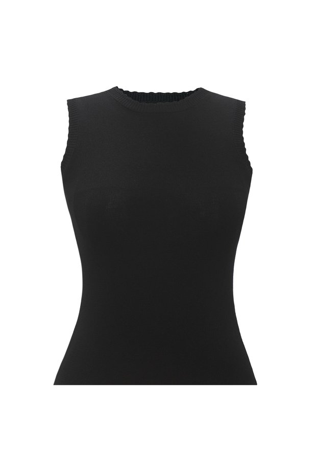 Modern Fit Sleeveless Knitwear Blouse Women's Slim Fit Crew Neck