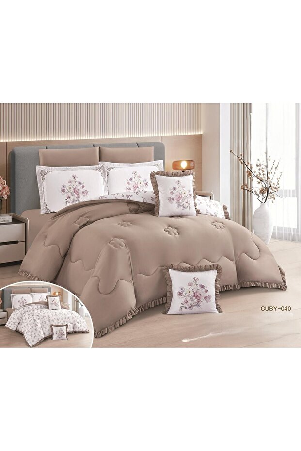 مفرش سرير نفرين كيوب بتصميمه العصري الكلاسيكي 8 قطع 230×250