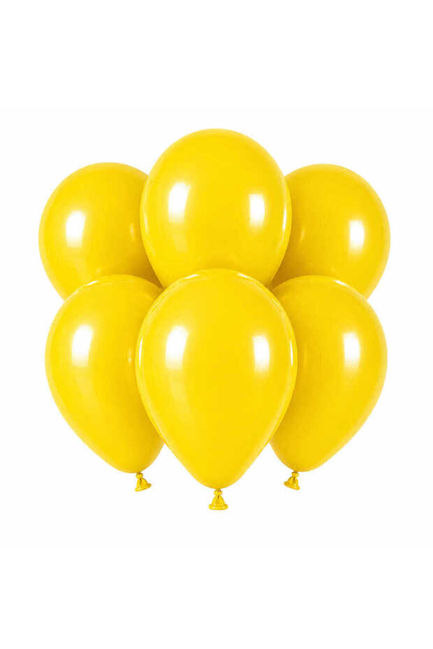 Yellow Color Latex Pastel Balloon (30 cm) - 6 Pieces