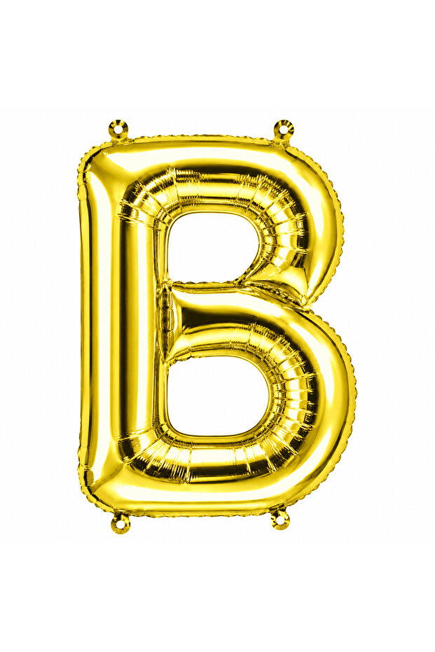 بالون فويلي على شكل حرف B ذهبي اللون (36 سم)
