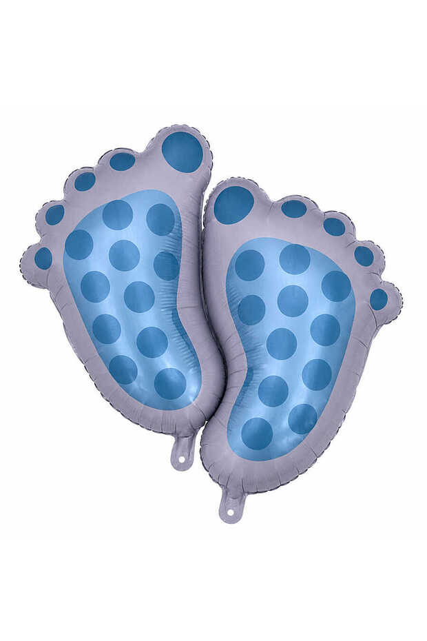 Baby Footprint Blue Foil Balloon
