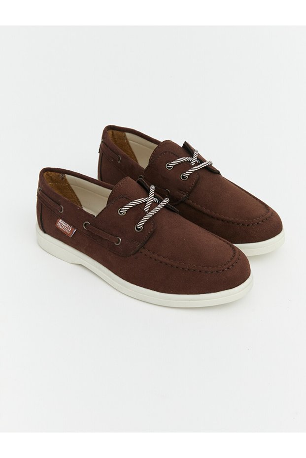 Brown Suede Look Classic Boys' Shoes