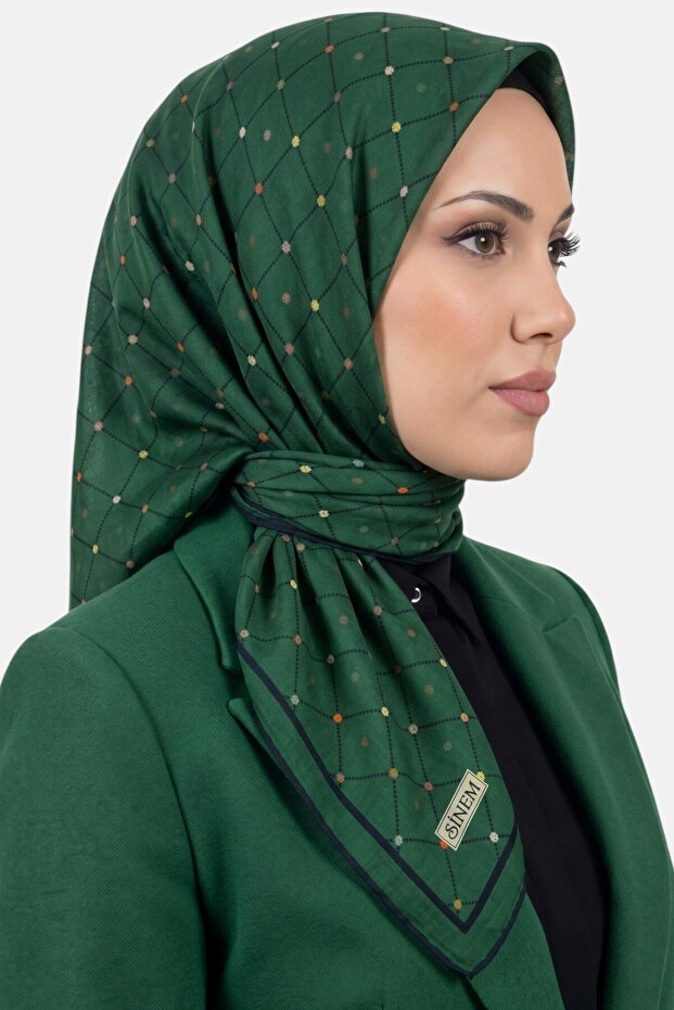 Women's Green Dot Patterned Stitched Writing Pad