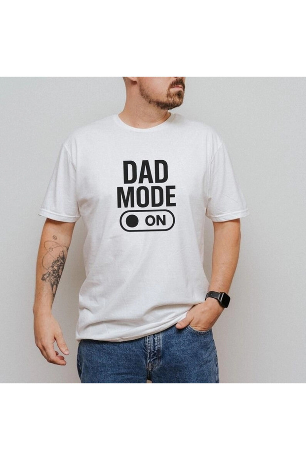 Dad Mode on Design Unisex White T-Shirt