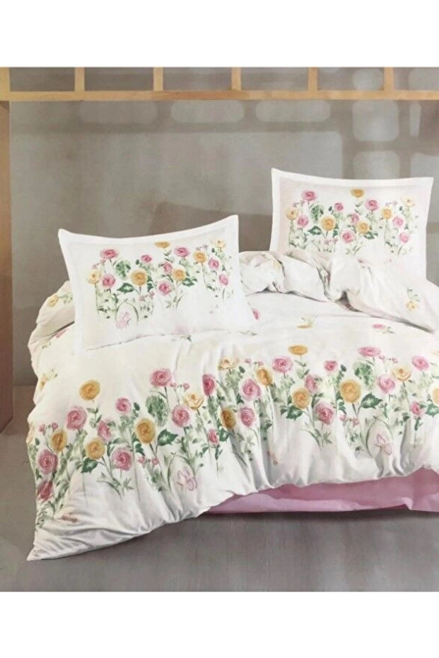 Ranforce Duvet Cover Set Double Roselin V1 Pink