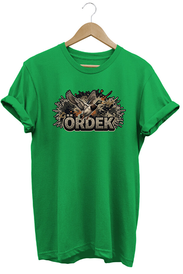 Duck Graphic Printed Crew Neck Cotton Hunter Nature T-Shirt