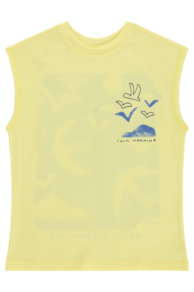 Back Printed T-Shirt for 6-9 Years Old - Yellow
