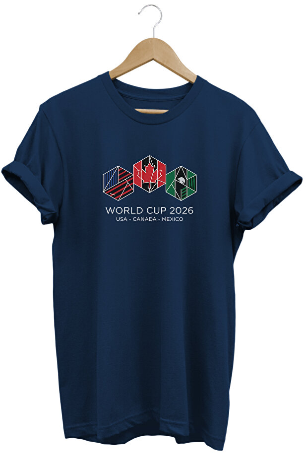 Hexagon Printed World Cup T-Shirt Football Tournament Souvenir Printed Tshirt
