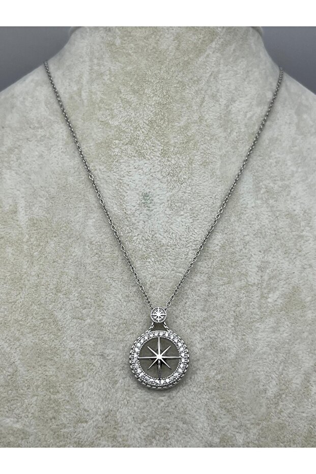 26Kly70 - Steel Pole Star Necklace