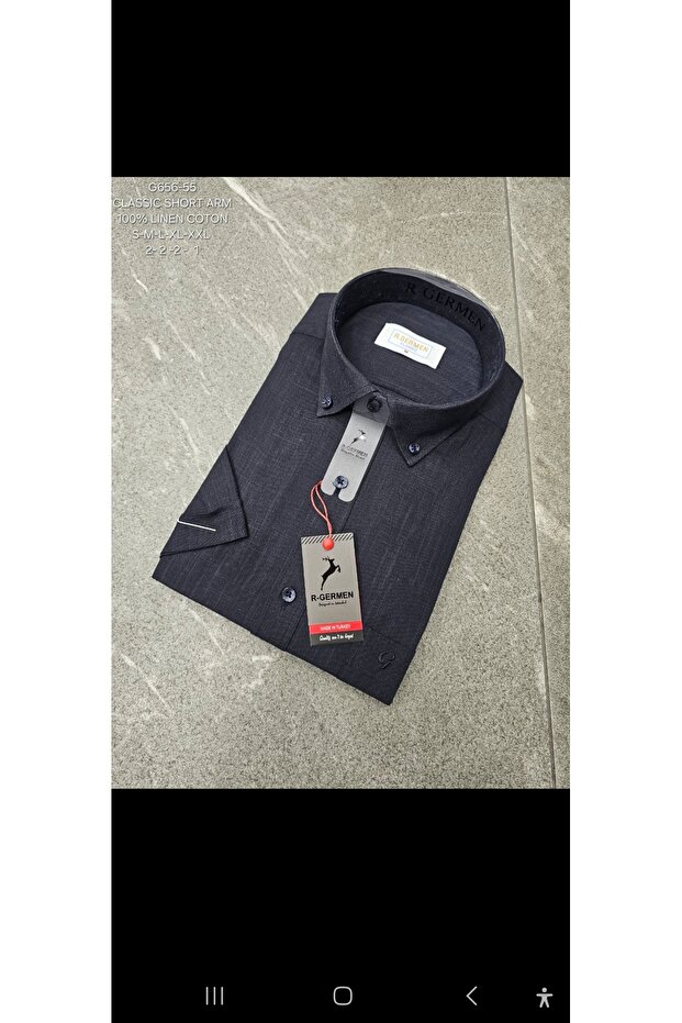 Men's Shirt Short Sleeve Pocket Linen Summer Classic Dad
