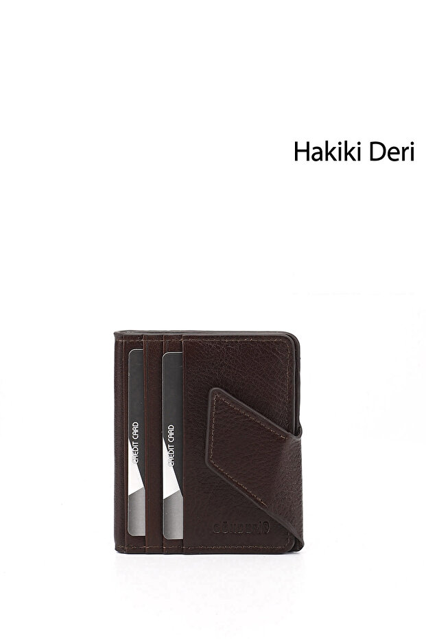 Brown Genuine Leather Unisex Card Holder