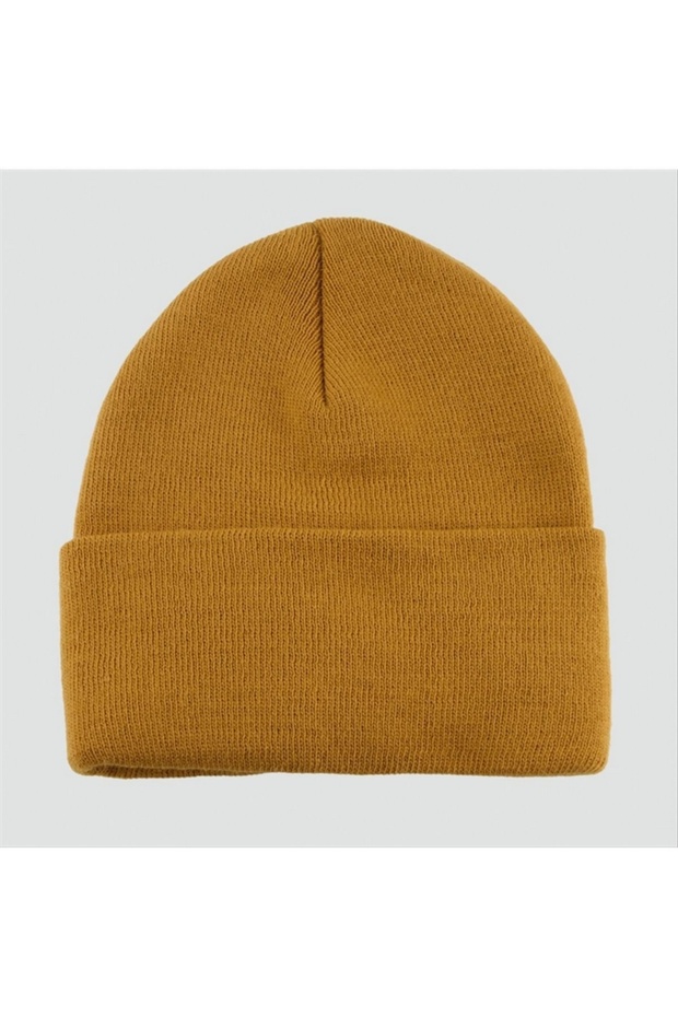 Zengemtr Double Layer 1St Quality Colored Beanie (Beanie Gloves) (230423) - Yellow-2