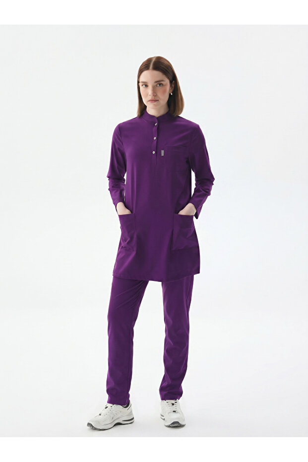 Hijab - Purple Lycra Nurse Uniform Set