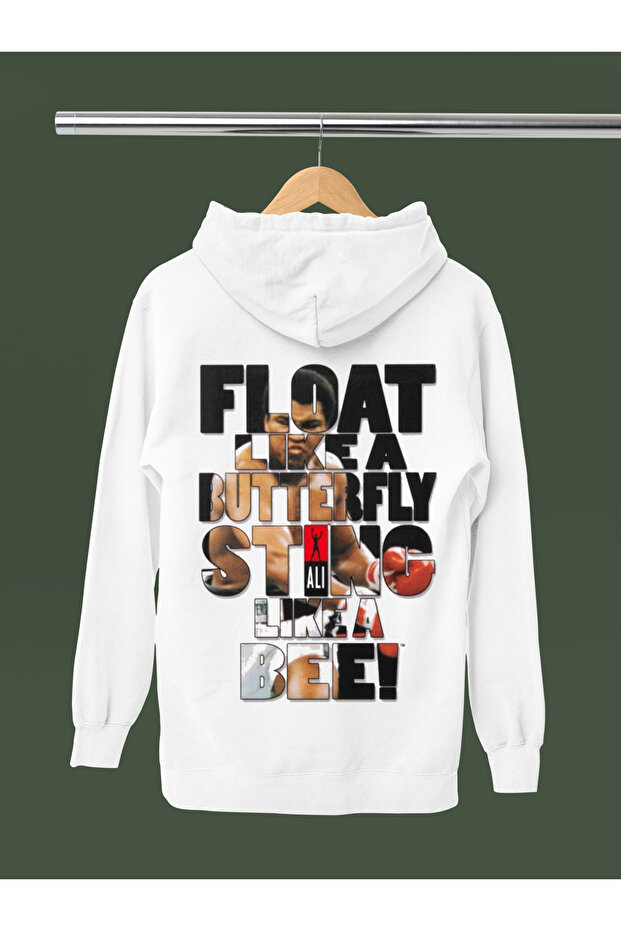 Muhammed Ali̇ Printed Cotton Long Sleeved 3-Yarn Hooded Rock Sweatshirt
