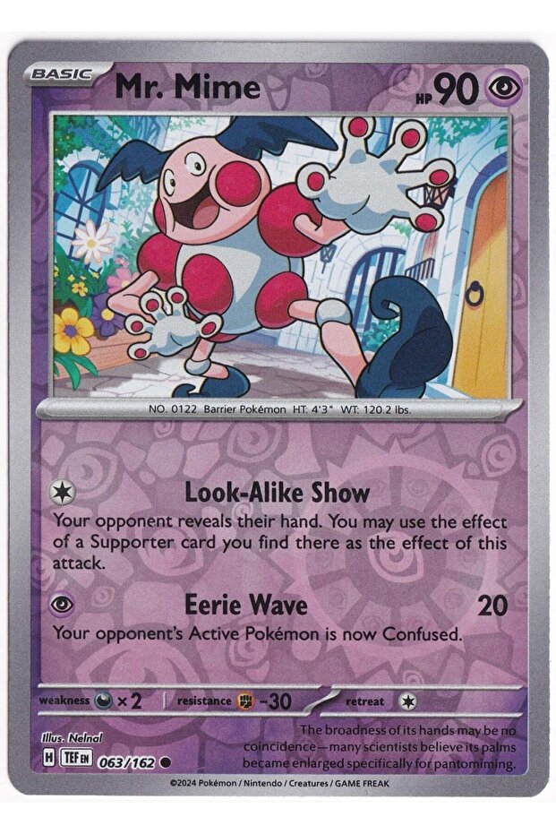 Mr. Mime [Reverse Holo] 063/162 - Temporal Forces - Card (Mint)