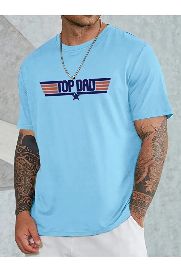 Men's Best Dad Printed Crew Neck Oversize Casual Boyfirend Black White Navy Blue T-Shirt