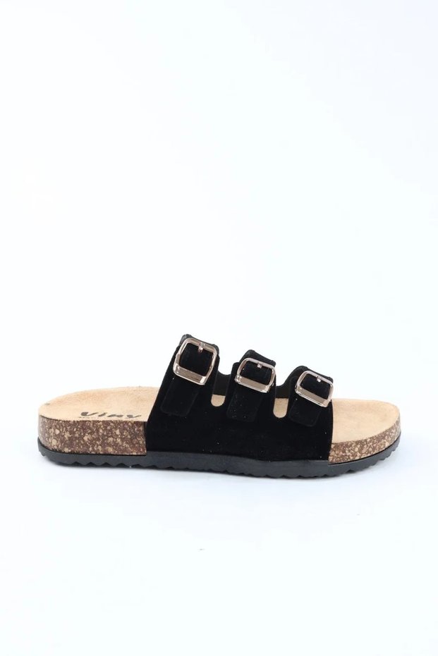 Women's Comfort Slide Sandals – Adjustable Triple Buckle Slippers, Lightweight Cushioned Comfort Slides