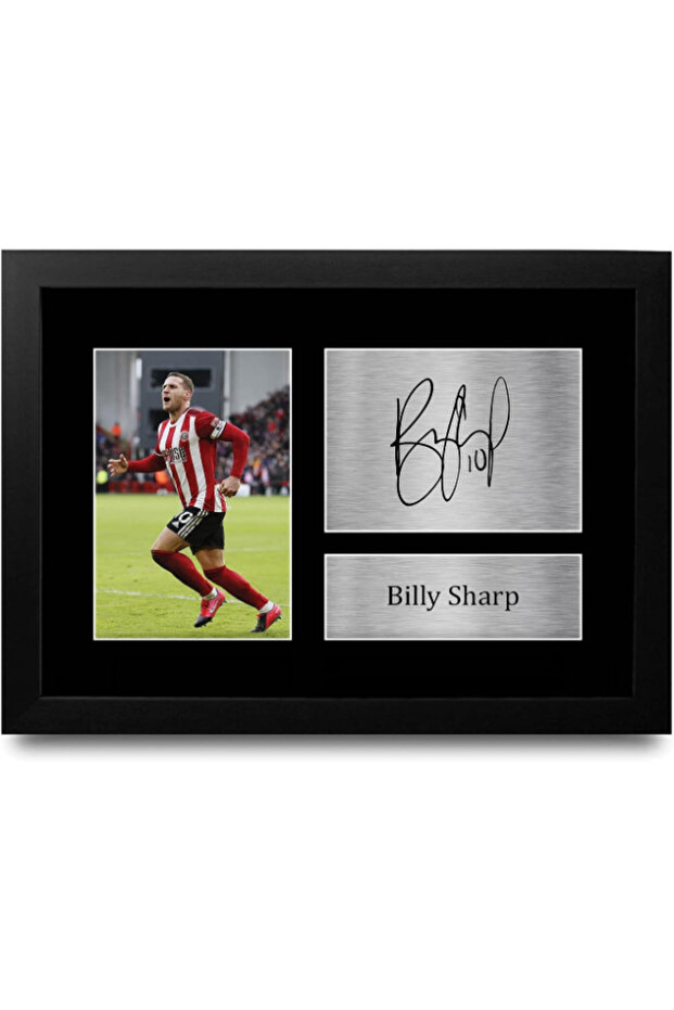 FR Billy Sharp Sheffield United Sheff Utd Gifts Printed Signed Autograph Picture for Fans and Supporters - A4 Framed