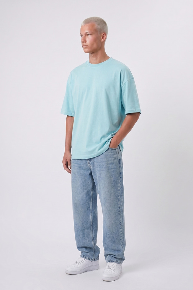 Tricou Basic Oversize Albastru Bebelus - 2