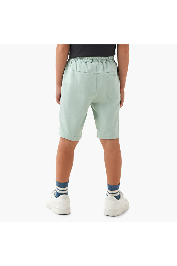 Elasticated Drawstring Waist Shorts with Pockets - 3