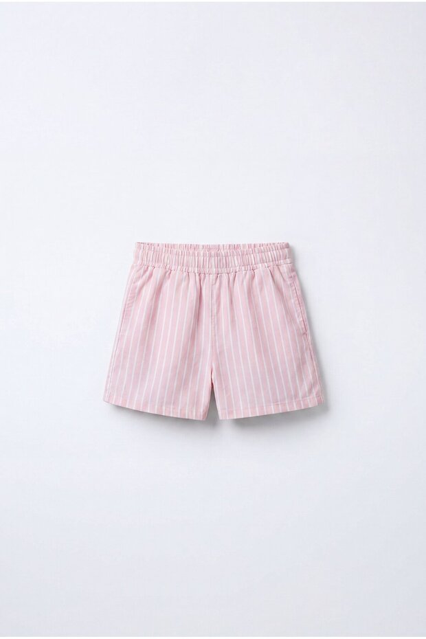 Girl's Pink Striped Shorts