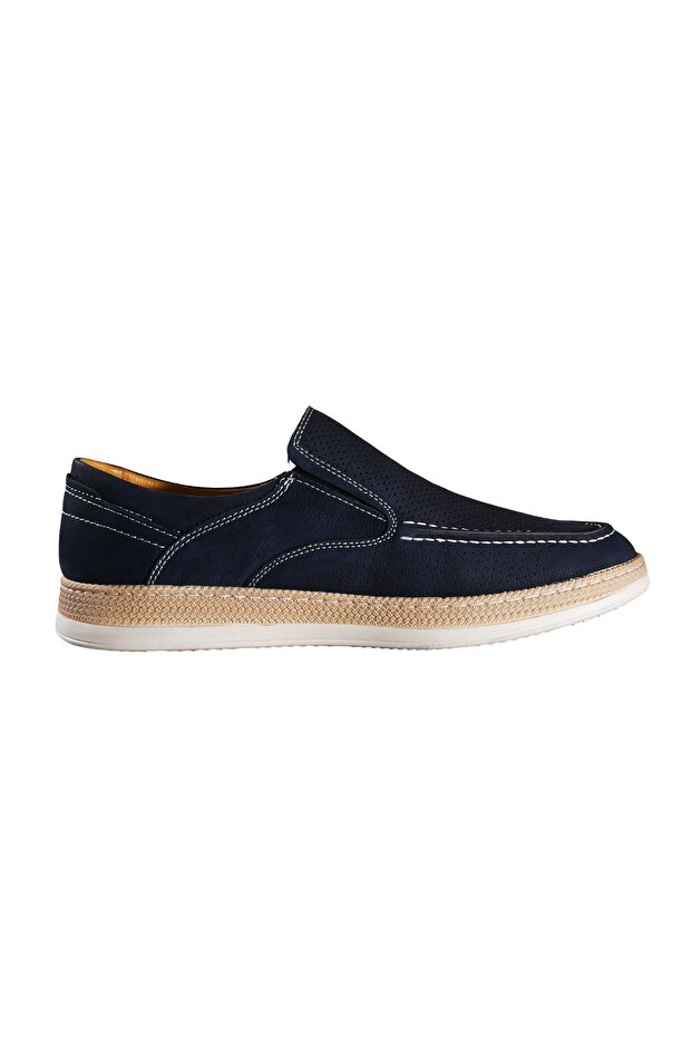 Siena men's breathable nubuck slip-on loafer shoe navy blue
