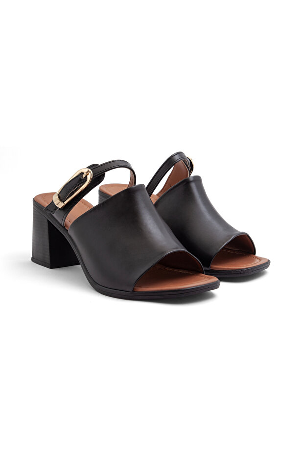 Bln S40 Adjustable Buckle Detailed Heeled Slippers