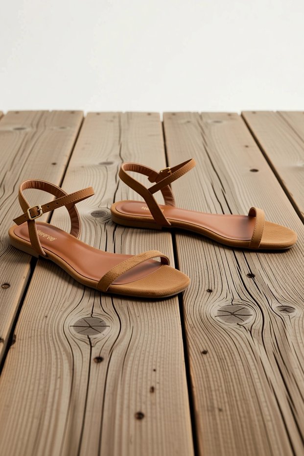 Women's Suede Thin Strap Flat Heeled Sandals Laceless Comfortable Cut Daily Modern Stylish Comfortable Elegant