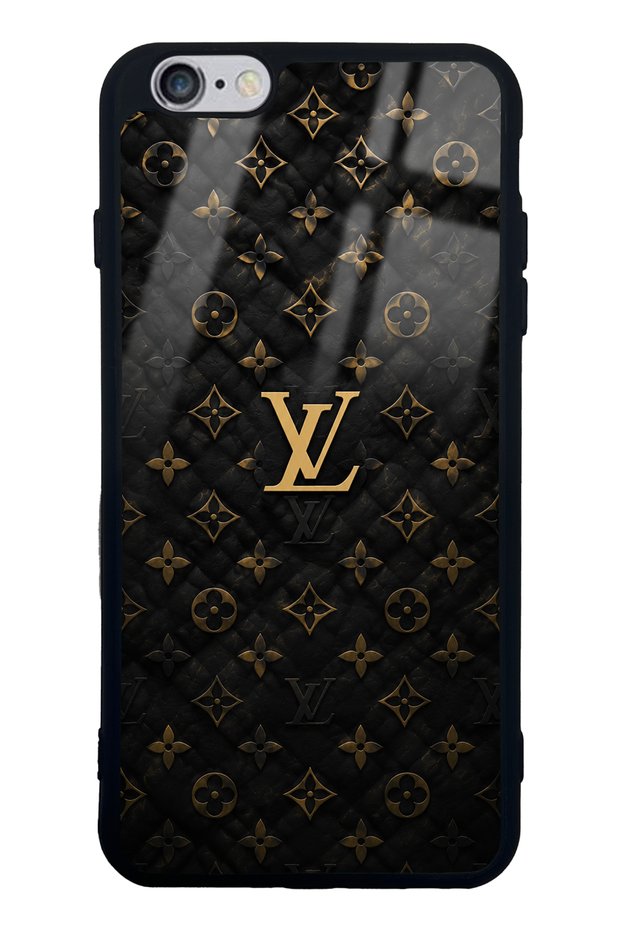 iPhone 6 Plus Black Gold Lv Design Glossy Phone Case