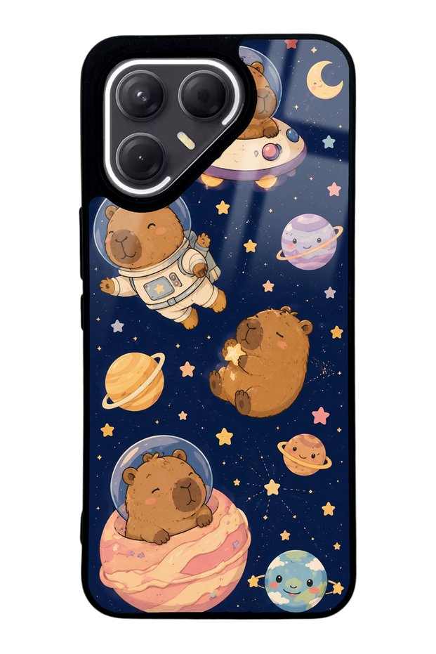 Tecno Pova 7 Pro Glossy Phone Case with Cosmic Capybara Design